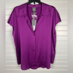 Worthington Purple Satin Blouse